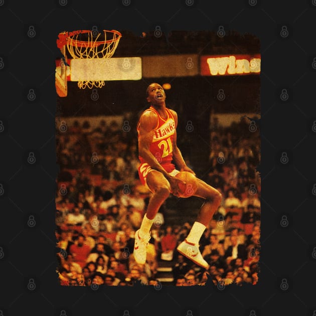 Dominique Wilkins - Vintage Design Of Basketball by JULIAN AKBAR PROJECT