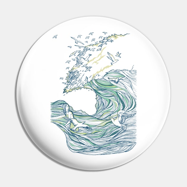 Ocean Breath Pin by huebucket