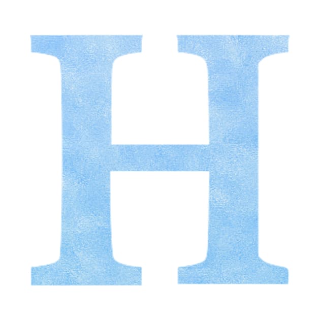 The Letter H Blue Metallic Design by Claireandrewss