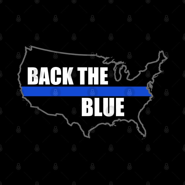 Back The Blue USA Flag Thin Blue Line by bluelinemotivation