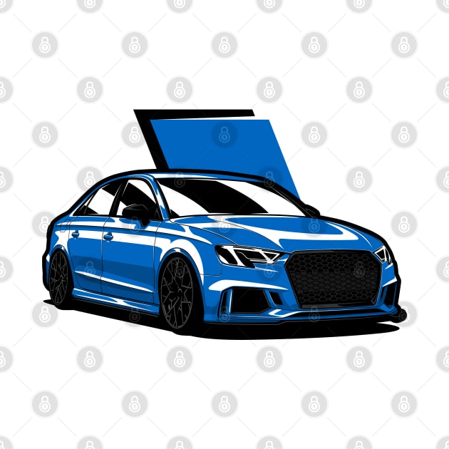 Blue A3 RS3 Front by KaroCars