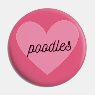 Poodle Lover Pink Heart Pin