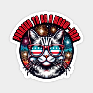 Proud American Cat Pun Magnet