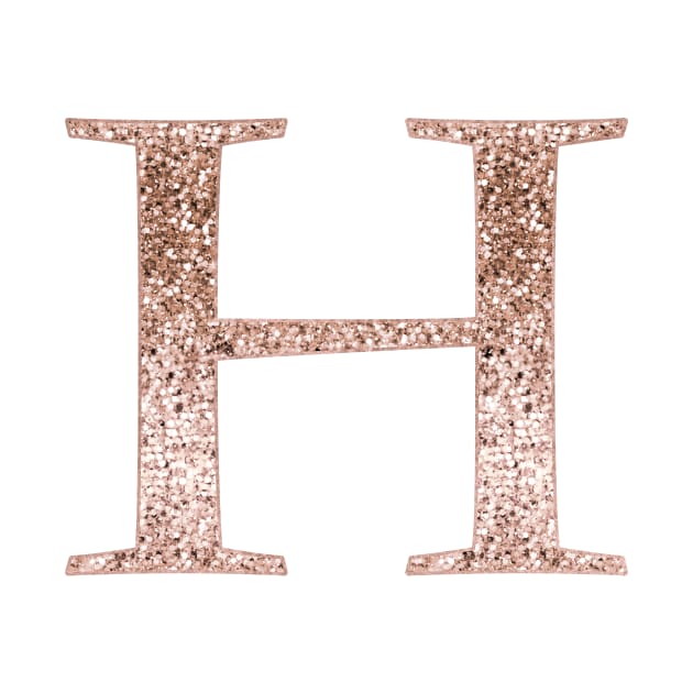 H rose gold glitter monogram letter by RoseAesthetic