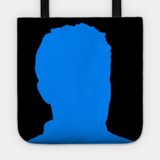 Short haired man looking right after turning blue. Tote