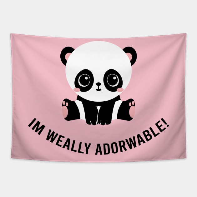 Weally Adorwable Panda Bear Tapestry by Benny Merch Pearl