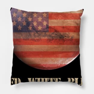 Red planet Mars American Flag Pillow