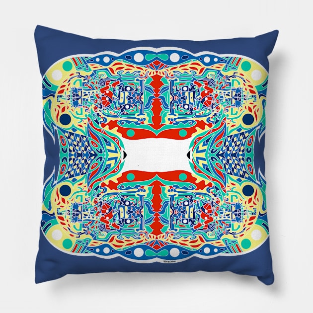 alien spaceman journey ecopop Pillow by jorge_lebeau