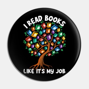 Funny Book Lover Gift for Retired English Teacher Pin