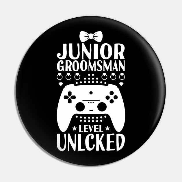 Junior Groomsman Level Unlocked Wedding Party Pin by Tesszero