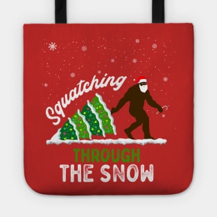 Squatching Through the Snow Funny Bigfoot Christmas Tote