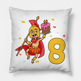 I am 8 with Spartan - kids birthday 8 years old Pillow