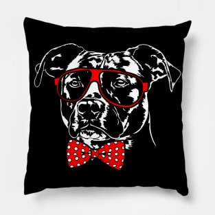 Cute American Pitbull Terrier dog Portrait Pillow