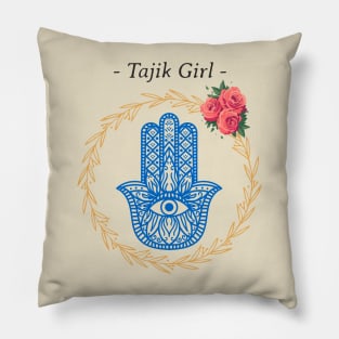 Tajik Girl Tajikistan hamsa Pillow