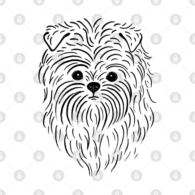 Affenpinscher (Black and White) by illucalliart