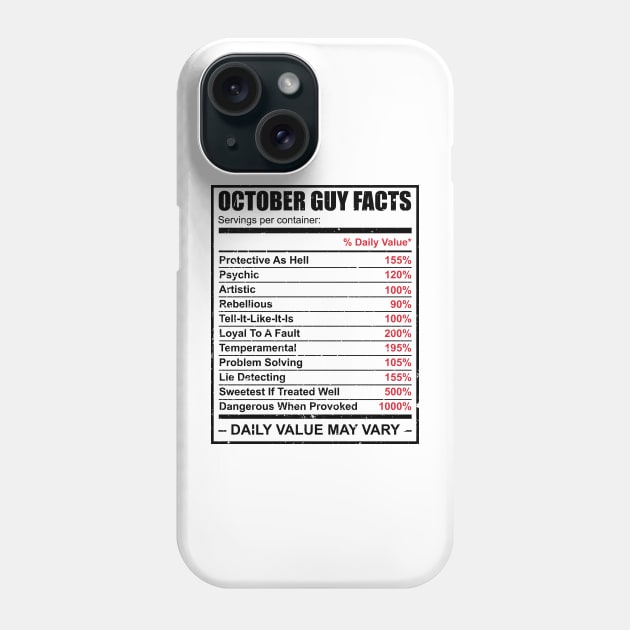 October Guy Facts' Birthday Phone Case by ourwackyhome