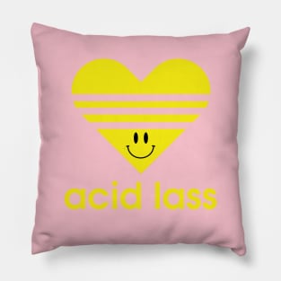 Acid Lass Acid House Smiley Love Heart Pillow