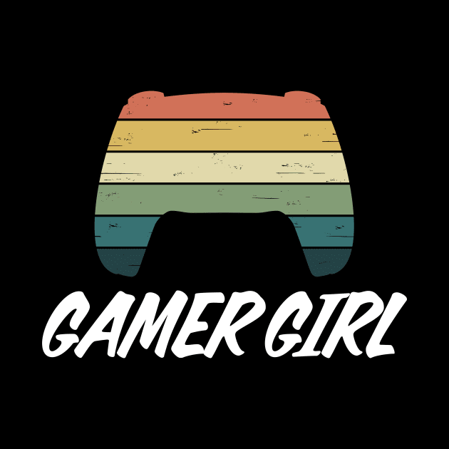 Gamer Girl Retro Rainbow Video Game Console Controller by cottoncanvas