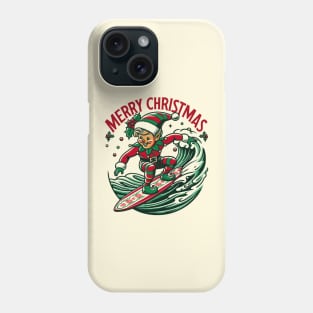 Surfing Elf Retro Christmas Cheer Phone Case