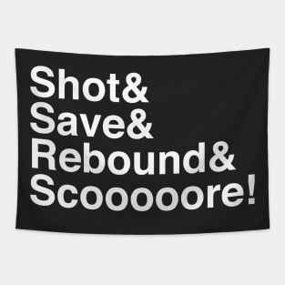 Shot Save Rebound Score Hockey Tapestry