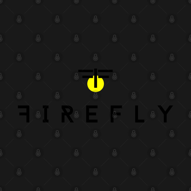 Disover Firefly Black and Yellow Minimalist Typography Design - Firefly - T-Shirt