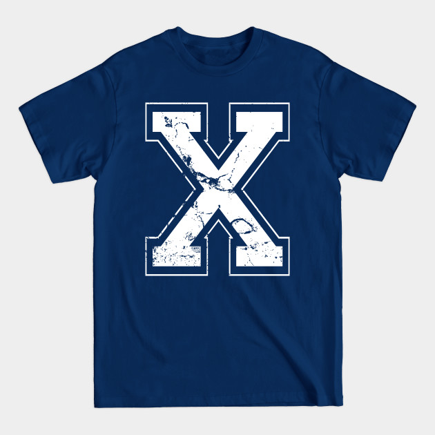 Discover Initial Letter X White Jersey Sports Athletic Player - Jersey Letter X - T-Shirt