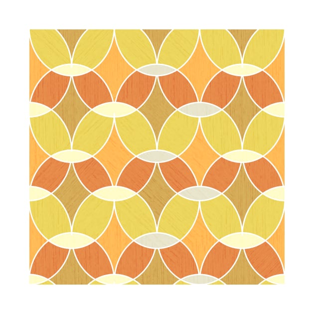 Retro Orange Tile Pattern by tanyadraws