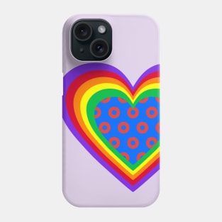 Phish Donuts Heart with Pride Rainbow Phone Case