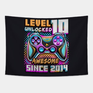 10th Birthday Gamer 10 Year Old Bday Boy Ten Son Tapestry