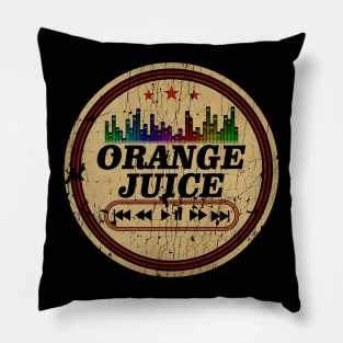 Graphic Orange Juice Name Retro Distressed Cassette Tape Vintage Pillow