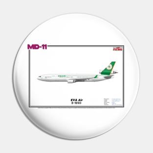 McDonnell Douglas MD-11 - EVA Air (Art Print) Pin