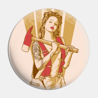 Axe girl Pin