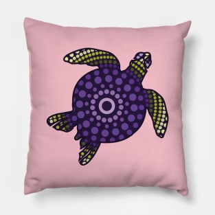 Purple Turtle Aboriginal Pillow
