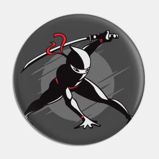 Cartoon Ninja on the Attack Pin