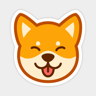 Gold Shiba: Eyes closed tongue Magnet