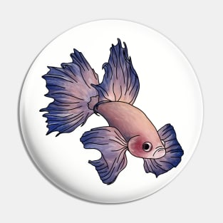 Purple and pink fish Pin