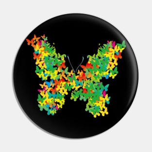 Colourful Butterflies Grouped In A Butterfly Shape Pin