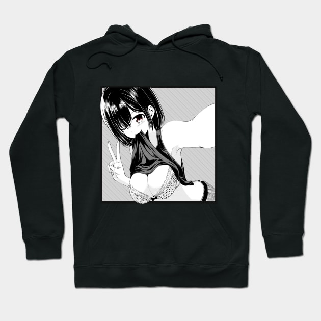 Waifu Material Otaku Lewd Anime Babe Selfie Peace Girl - Waifu Material  Hentai Lewd Anime - Long Sleeve T-Shirt