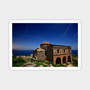 Startrails over Hagia Sophia - Monemvasia Magnet