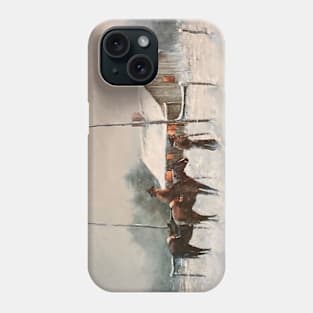 Snow Barn Oil on Canvas Phone Case