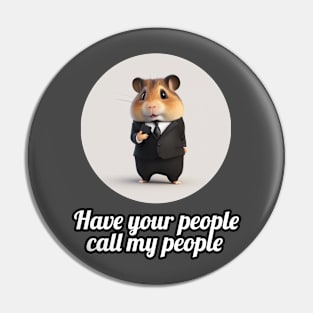 Hamster as a businessman (with text) Pin