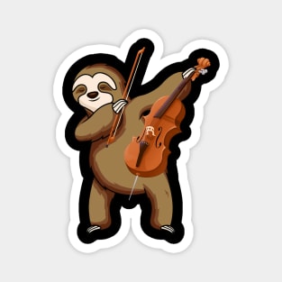 Vintage Retro Sloth Player Love Violin Musical instrument Magnet