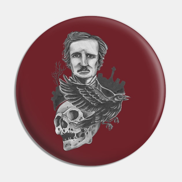 Edgar Allan Poe Pin by JohnKing