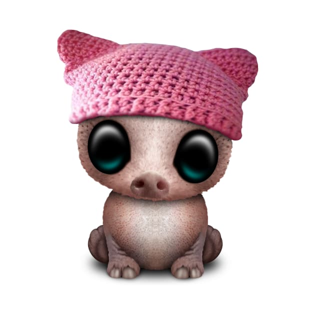 Cute Baby Pig Wearing Pussy Hat by jeffbartels