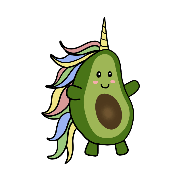 Cute Unicorn Avocado Lover by dukito