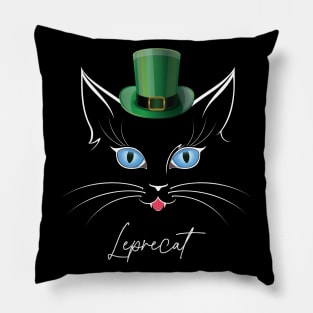 St Patricks Day Leprecat - Leprechaun Cat Pillow