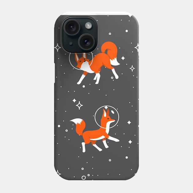 FUNNY Space Foxes Phone Case by happy6fox