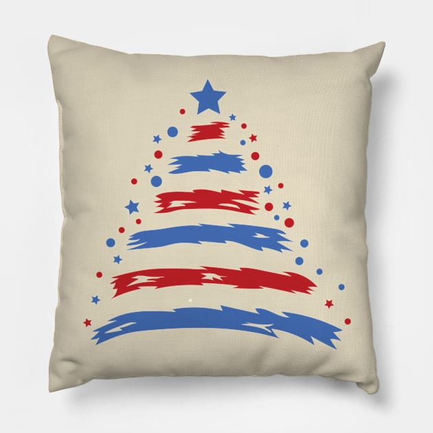 US christmas tree Pillow by theramashley