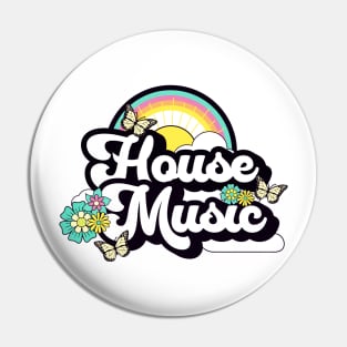 HOUSE MUSIC  - Butterfly Rainbow (blue/yellow) Pin