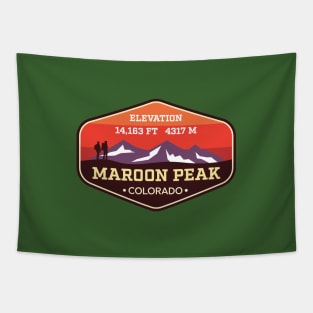 Maroon Peak Colorado - 14ers Mountain Climbing Badge Tapestry